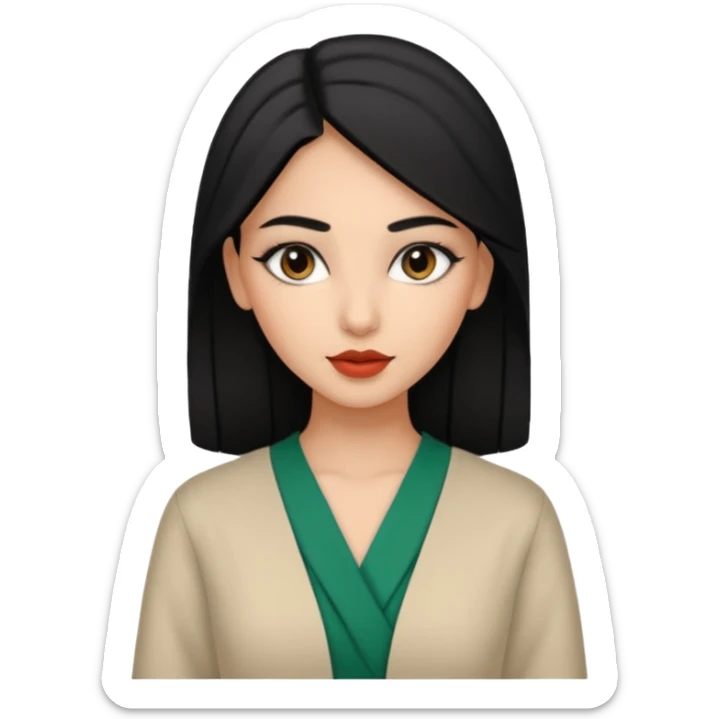 Une fille algérienne ou marocaine cheveux lisse trop belle vêtements stylés et des maquillages trop magnifique adolescente sticker