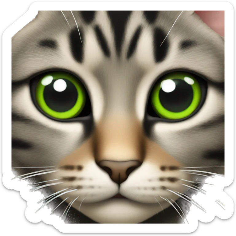 Black and with cat green eyes sticker