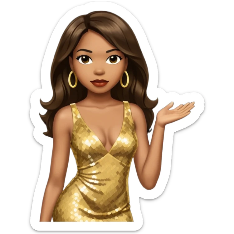 Tenitra Michelle Williams, R&B Singer from Destiny's Child with long dark brown hair, medium dark skin sticker