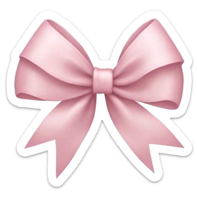 light pink ribbon bow sticker