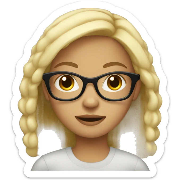 Blond girl With black glasses sticker