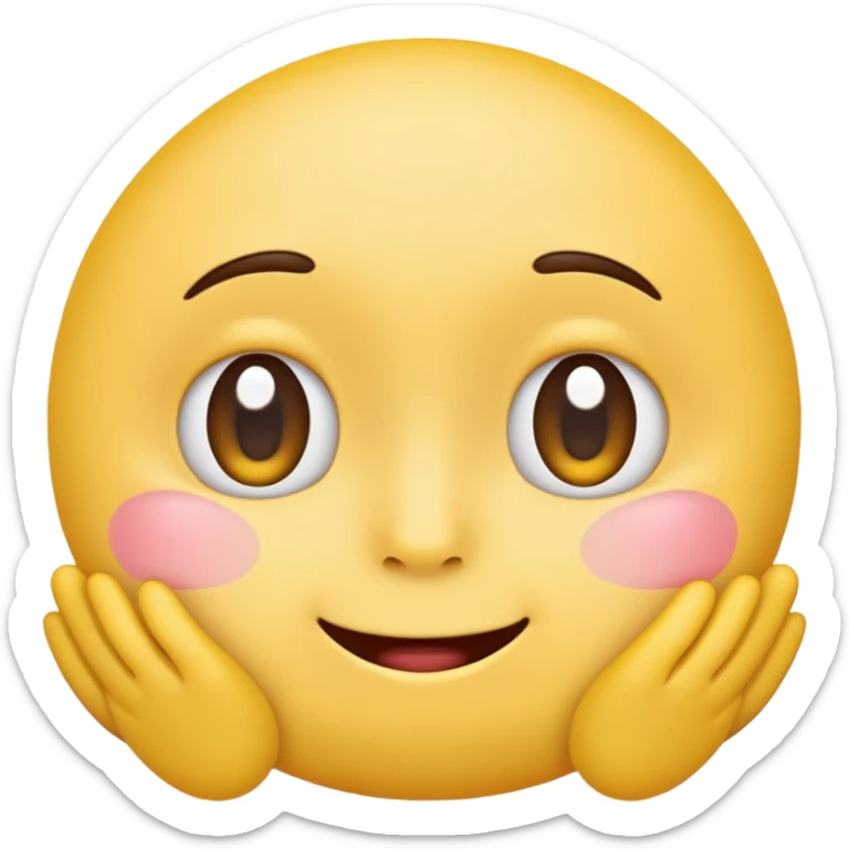 blushing face with nails and feets behind taka original emoji nie morda człowieka tylko ta buźka żółta ☺️ sticker