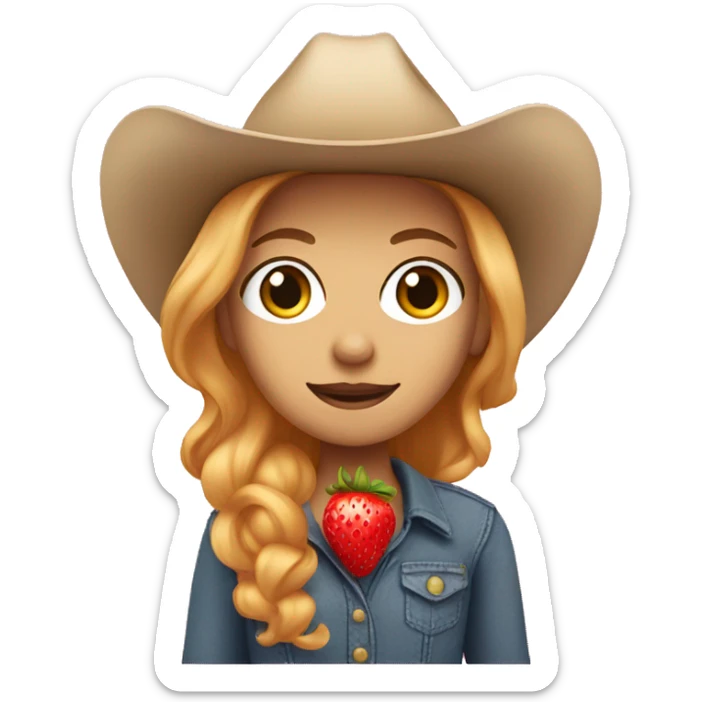 pink cowgirl with strawberry blonde hair sticker