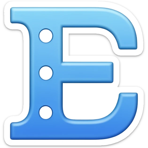 The letter D and Combine the letter i. Combine it like this: The line of the letter i will be the straight line of the letter D on the left, so it will be joint, and there will be a dot on this line, at which point you will complete the letter i. sticker