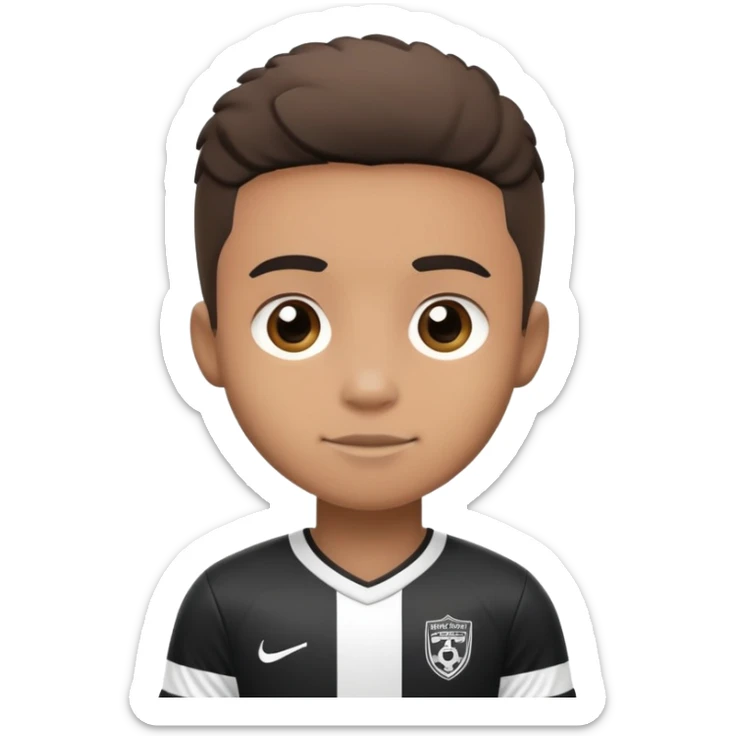 Cute cartoon soccer player wearing Angers SCO black and white jersey sticker