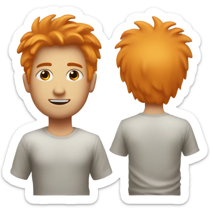 guy whit orange hair whit hairy of book, white whit light eyes brown sticker