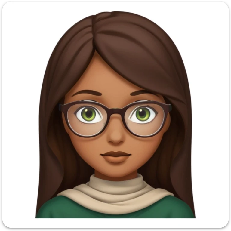 A hijab brunnet girl with glasses and a girl with dark amber waivy hair and green eyes  sticker