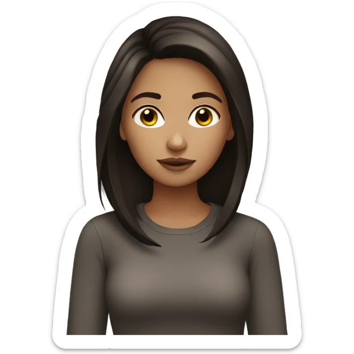 dark brown hair girl  sticker