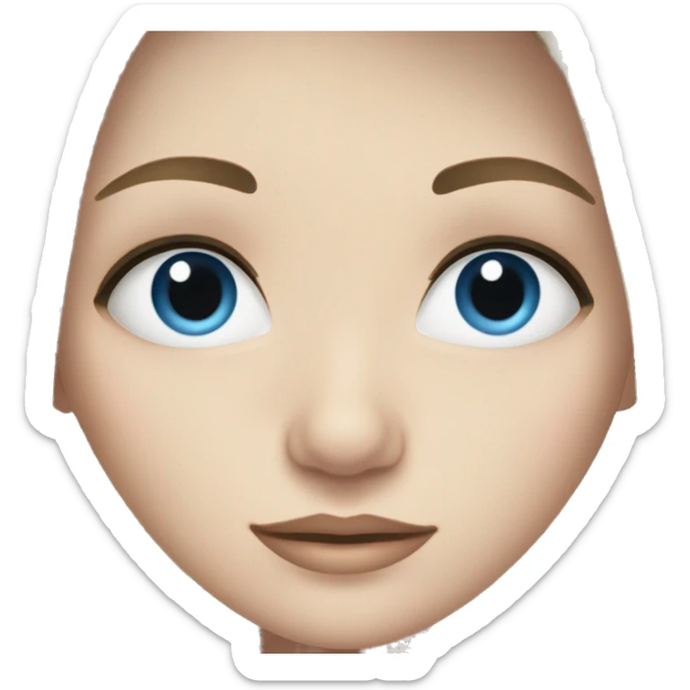 A girl with fair skin, blue eyes, long black hair sticker