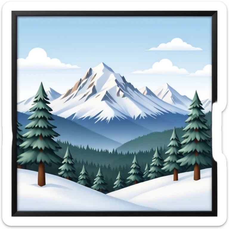 An Alaskan snowy winter back drop to be used in the style of "duck hunt" the bottom 30% needs to contain landscape and the top 70% needs to be blank space. sticker