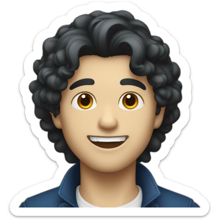 Un jeune homme noir, les cheveux bleus et qui a das dents de vampire. sticker