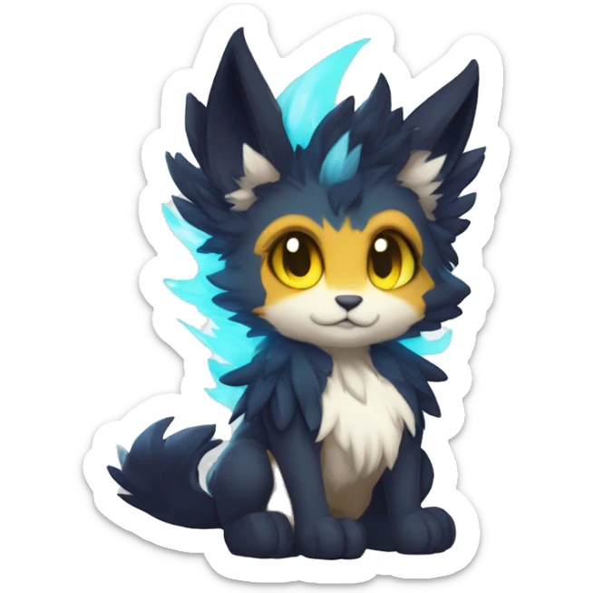 Anthro-Edgy-Contrast-Colors-Fantasy-Fur-Sona-Chibi-Shiny-Fakémon-Hybrid full body sticker