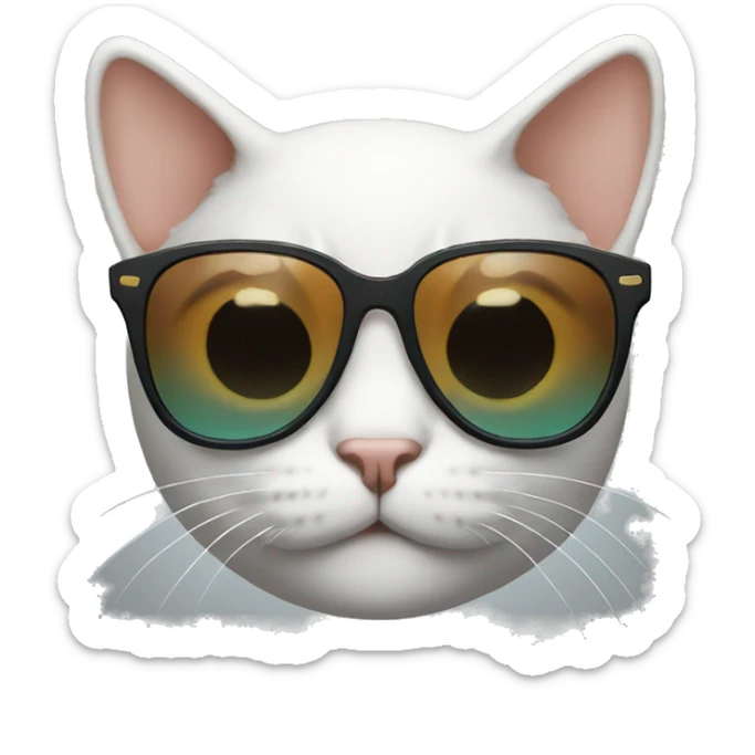 Cat with sunglasses sticker