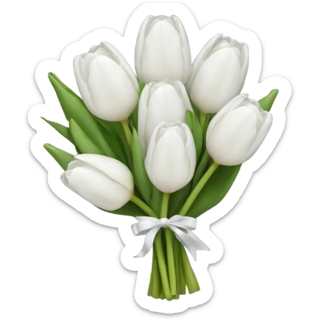 white tulip bouquet  sticker