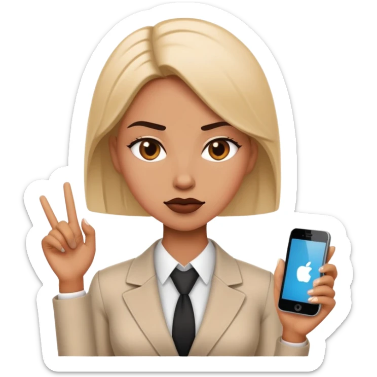 A girl boss in tech. Images should vary and range from humans to animals and everything in between. it should depict authority savviness, sarcasm and funny at same time.  sticker