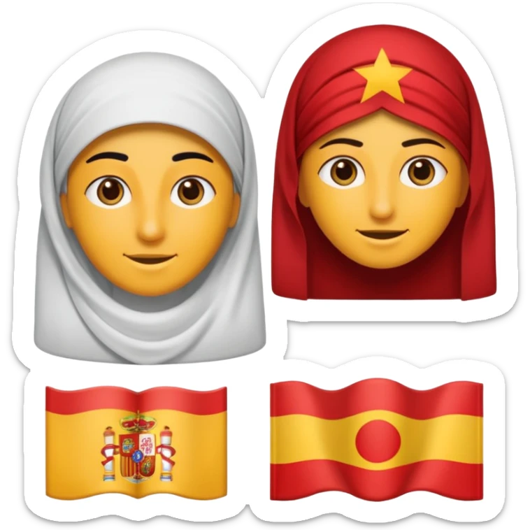 
symbol translation from Arabic to Spanish, that shows one caracter from each language sticker