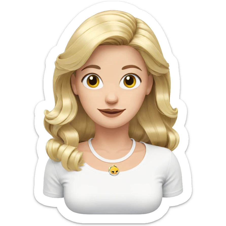 smiling girl with blonde hair sticker