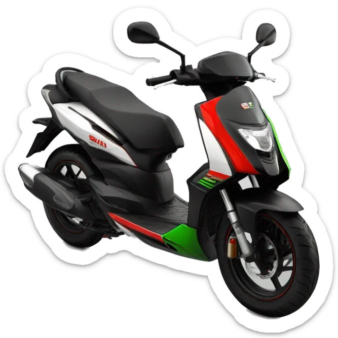 Black and red and a litle bit of green aprilia sr 50 replica 50cc sticker