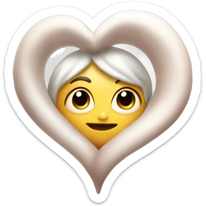 A sweet little heart with eyes, it is bubbling and twirling in its handkerchief sticker