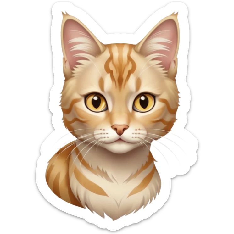 white girl with Golden cropped short hair and tattoos and A white vesta tabby Maine coon cat sticker