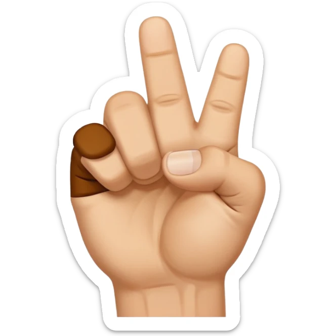 Nah derken elini yumruk yapsın baş parmağını işaret ve orta parmağının arasına soksun sticker