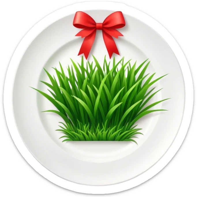 Samani is a symbol of nowruz. It is grass on plate with red ribbon. sticker