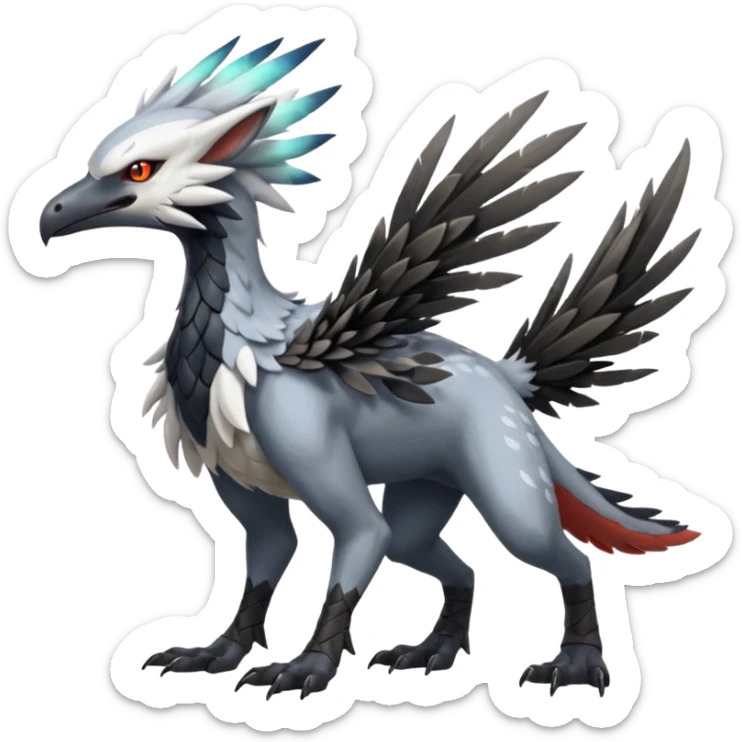 Silvally-Nargacuga-Trico-fusion-animal-hybrid-creature, full body sticker