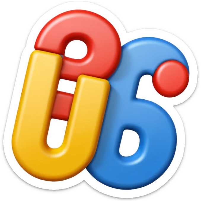 the word BLOG in bright primary colors, traditional emoji style, slight 3D effect sticker