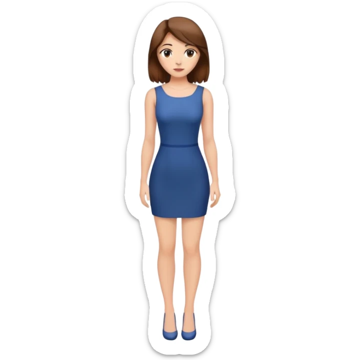 Full body attractive woman brown hair tight dress sticker