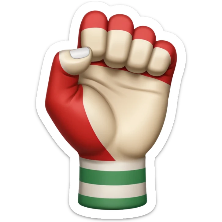 This fist emoji ✊ but instead of yellow it’s the three Italian flag colors. Don’t change anything about the fist shape or shading, just the 3 colors striped  sticker