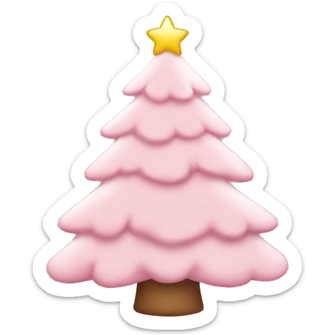 light pink christmas tree sticker