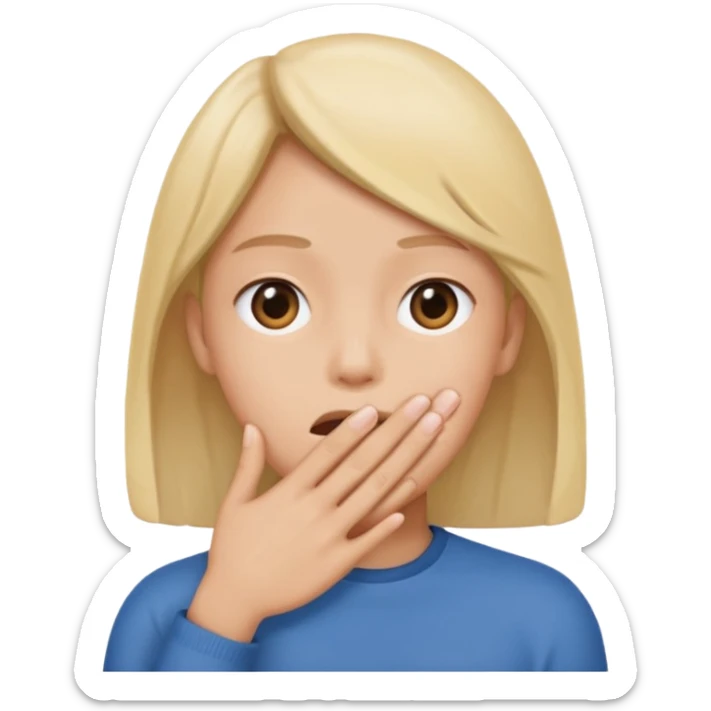 😶✊ the mouth is cover of a hand but pls flip the hand sticker