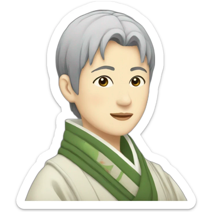 lgbt-wearing-a-scarf-in-the-heian-era-with-short-hair sticker