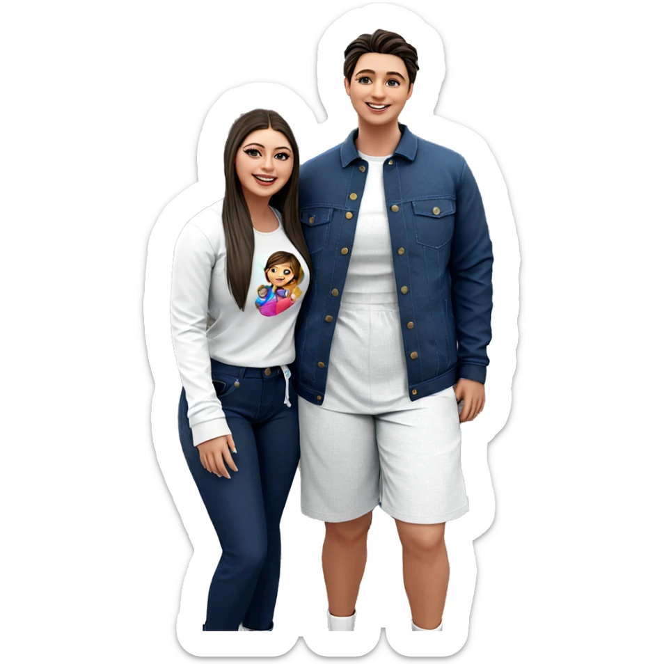 happy girl and boy outdoors sticker