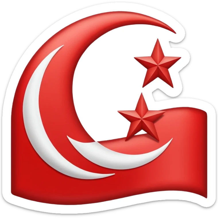 🇹🇷Let it be like this flag, but let the red areas be blue and the white areas remain white. sticker