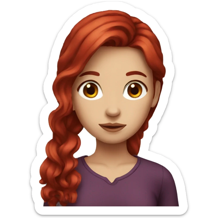 dark red hair girl sticker