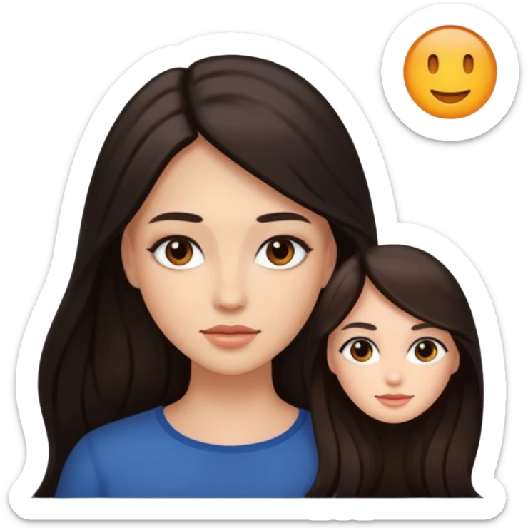 CHEVEUX UN PEU PLUS FONCER AVC DU MAQUILLAGE mais on voit pas le maquillage et elle a des cheveux long sticker