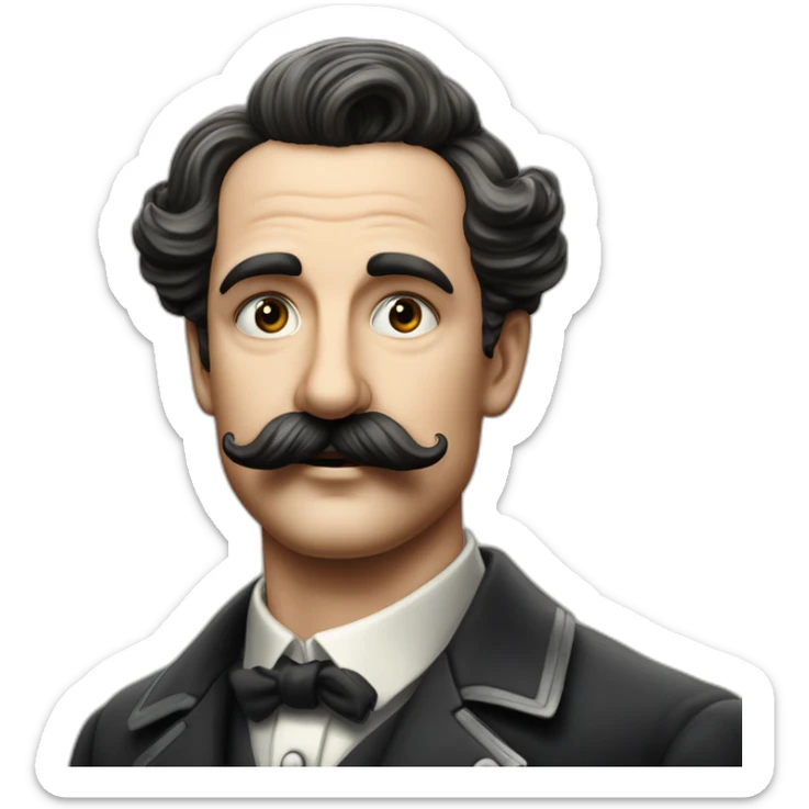 Heroe de gerre dans les années 1940 en Allemagne avec la moustache de Chaplin et les cheveux plaqué sur le côté sticker