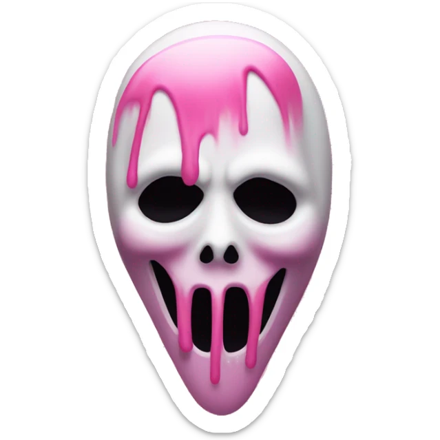 ghostface from scream scary movie shades of red and pink sticker