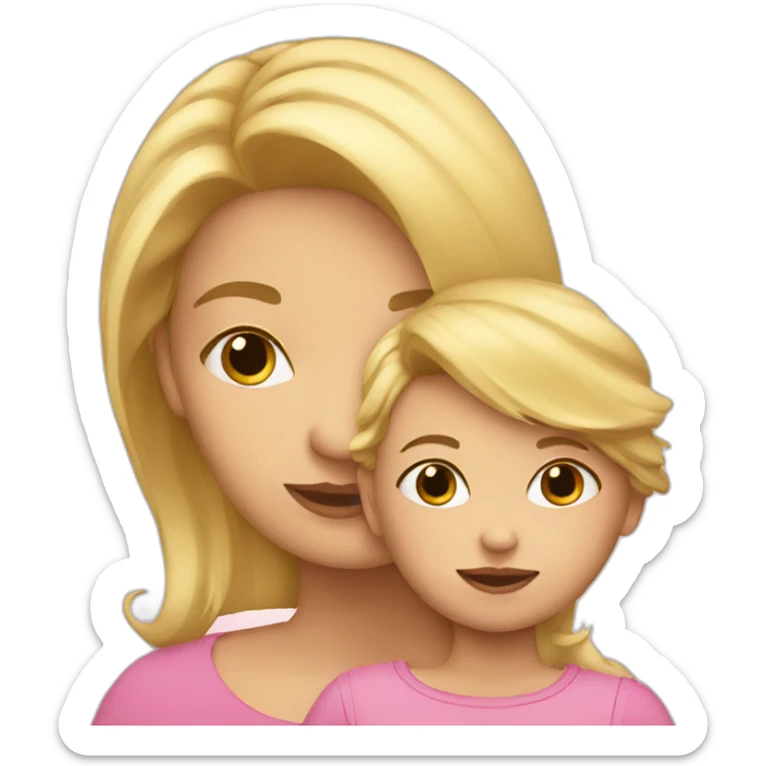 Girl with blond baby sticker