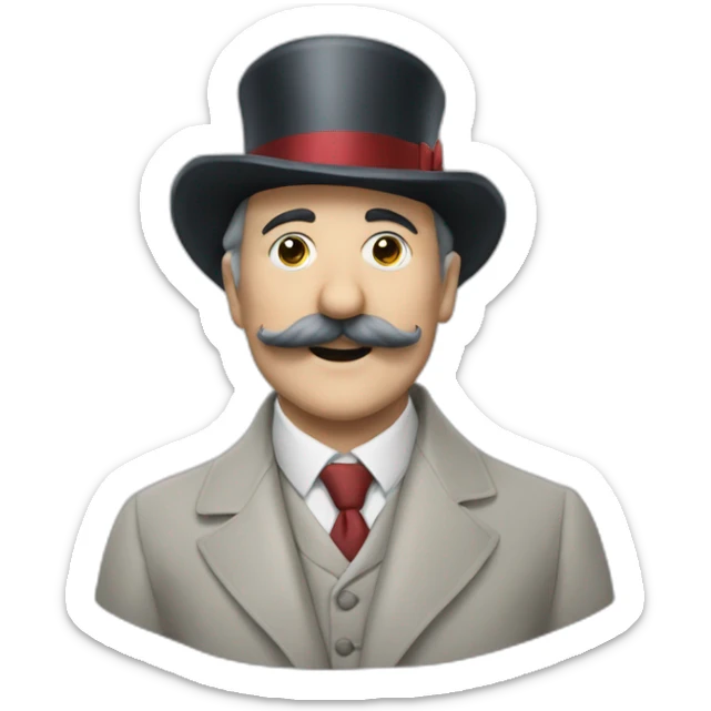 Orignal qui fait un bonhomme de neige avec un poirot sticker