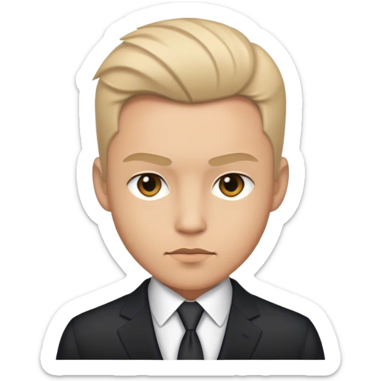 Cinematic Realistic James Bond Portrait Emoji, depicted as a suave, sophisticated secret agent in a tailored suit with a cool, composed gaze and an air of stealth and charm, rendered with crisp textures and dynamic cinematic lighting that captures his timeless espionage allure. sticker
