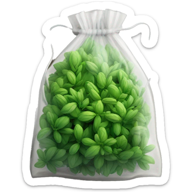 buds of Green plant in zip loc bag sticker