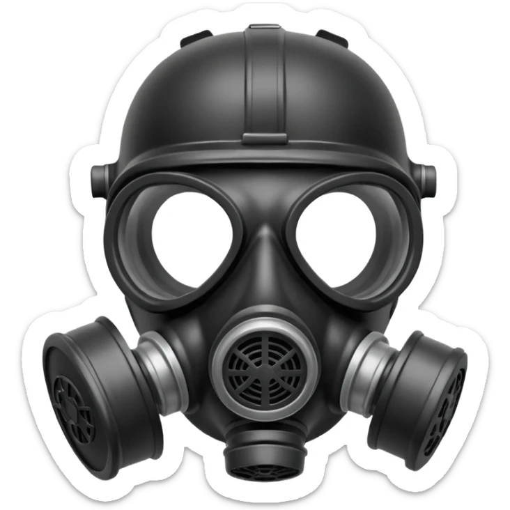 A gas mask. Cartoon style. With "ZZZ" on top of it. sticker
