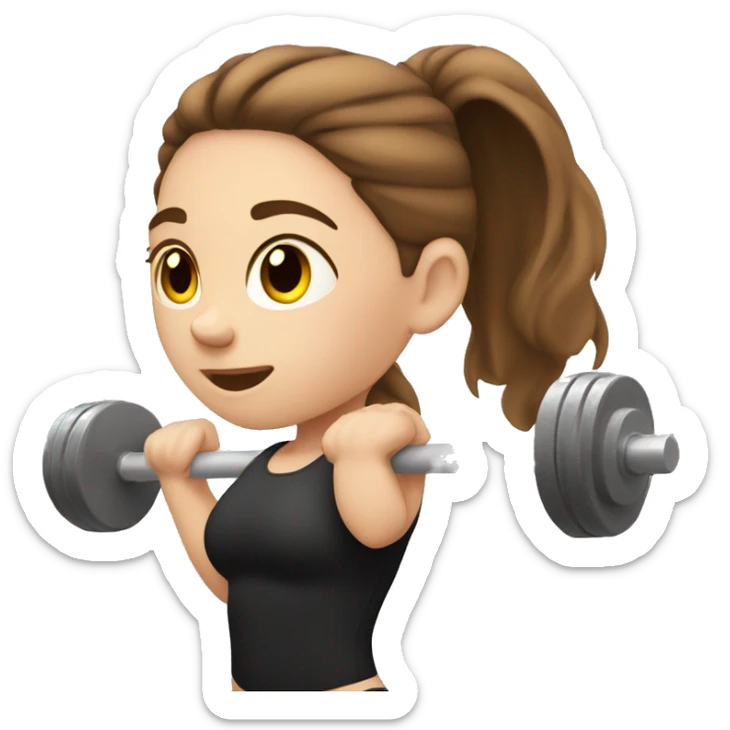 weightlifting  gym white girl with brown hair sticker