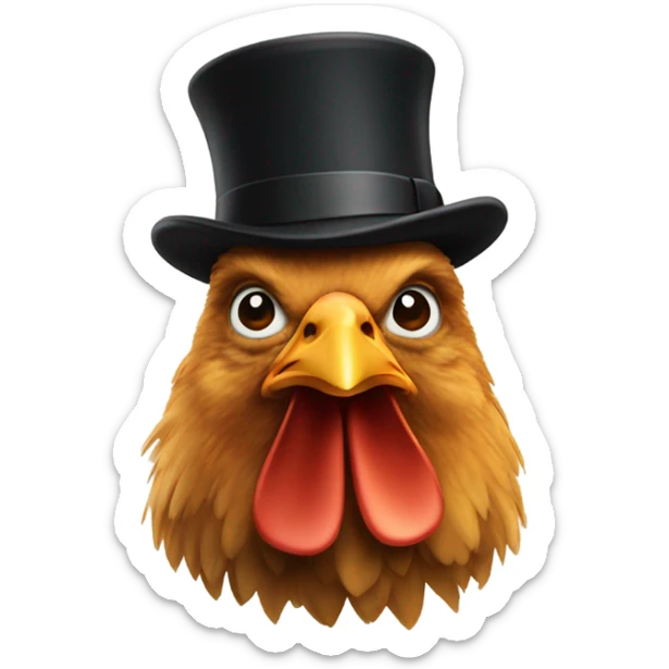 chicken with bowler,” a work of art inspired by famed Belgian surrealist artist, René Magritte.  sticker