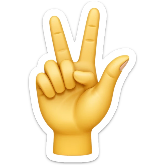 A 3D emoji in iOS emoji aesthetic style of a hand making a trigger-like gesture, with the index finger extended forward and the thumb raised upward, other fingers folded, clean white background, glossy and smooth Apple-style design sticker