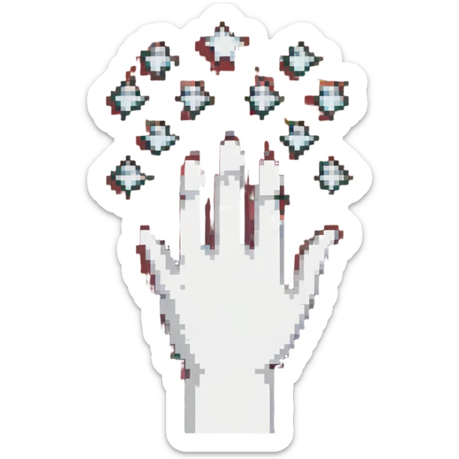 Abkhazian flag emoji with a white hand and seven stars on a red and green background sticker