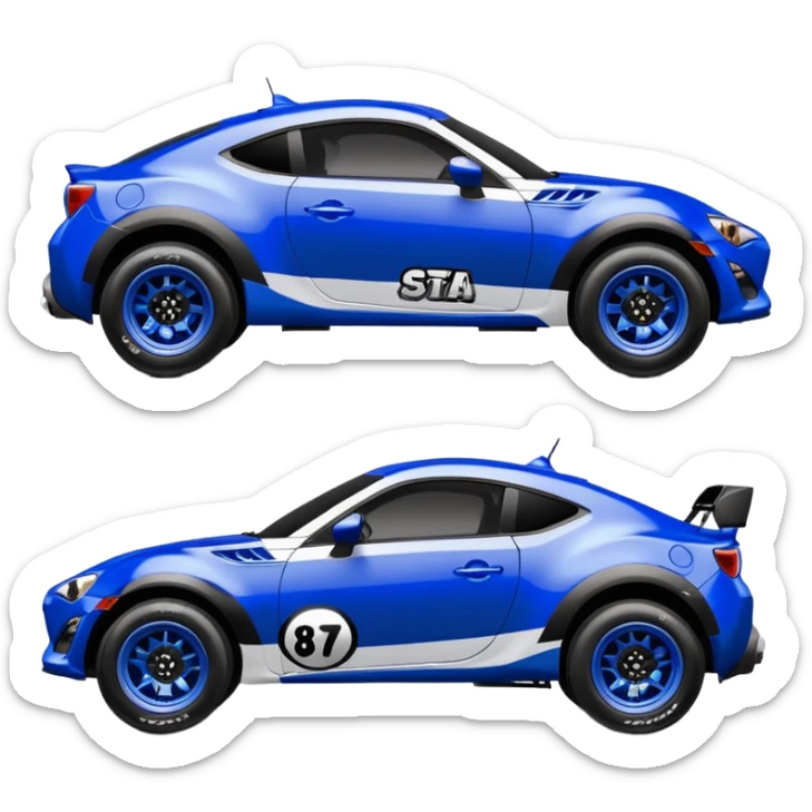 2013 scion fr-s ultramarine off road 4wd monster Baja dessert stadium racer number 86 with large mirror chromed wheels with wide long travel suspension  sticker