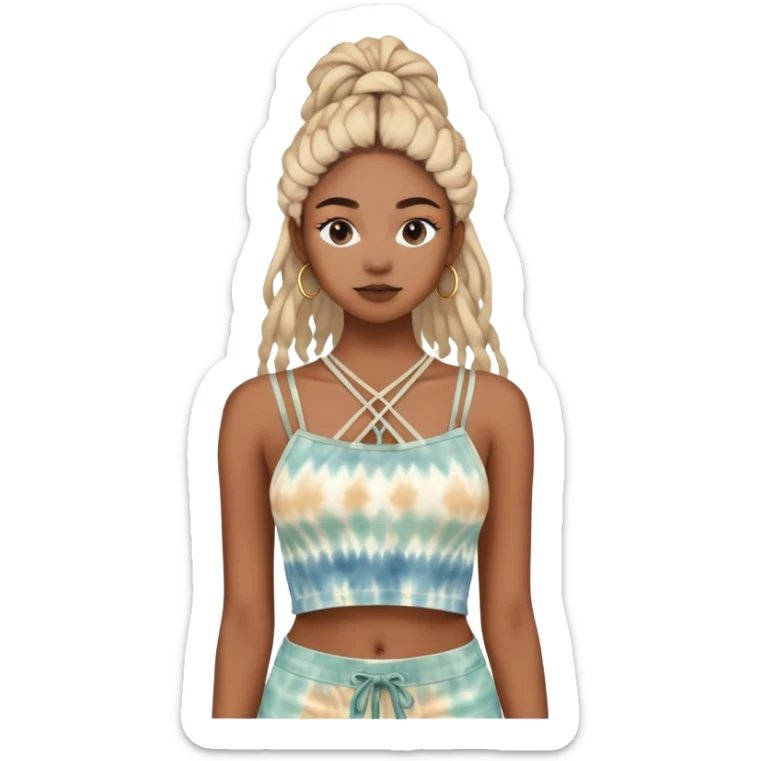 Moonlit weaves clothing crop top strappy in the front tie dye earth tones sticker